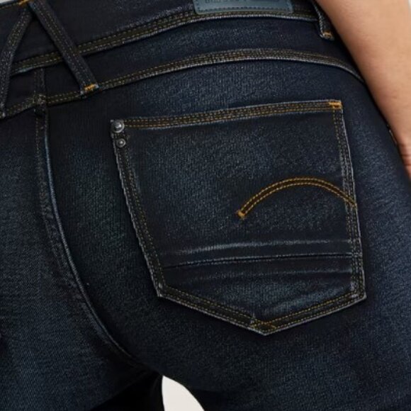 G-STAR RAW SZ 31x32 (US Size 12) Lynn Mid Skinny Distressed Blue Jeans - Picture 8 of 16